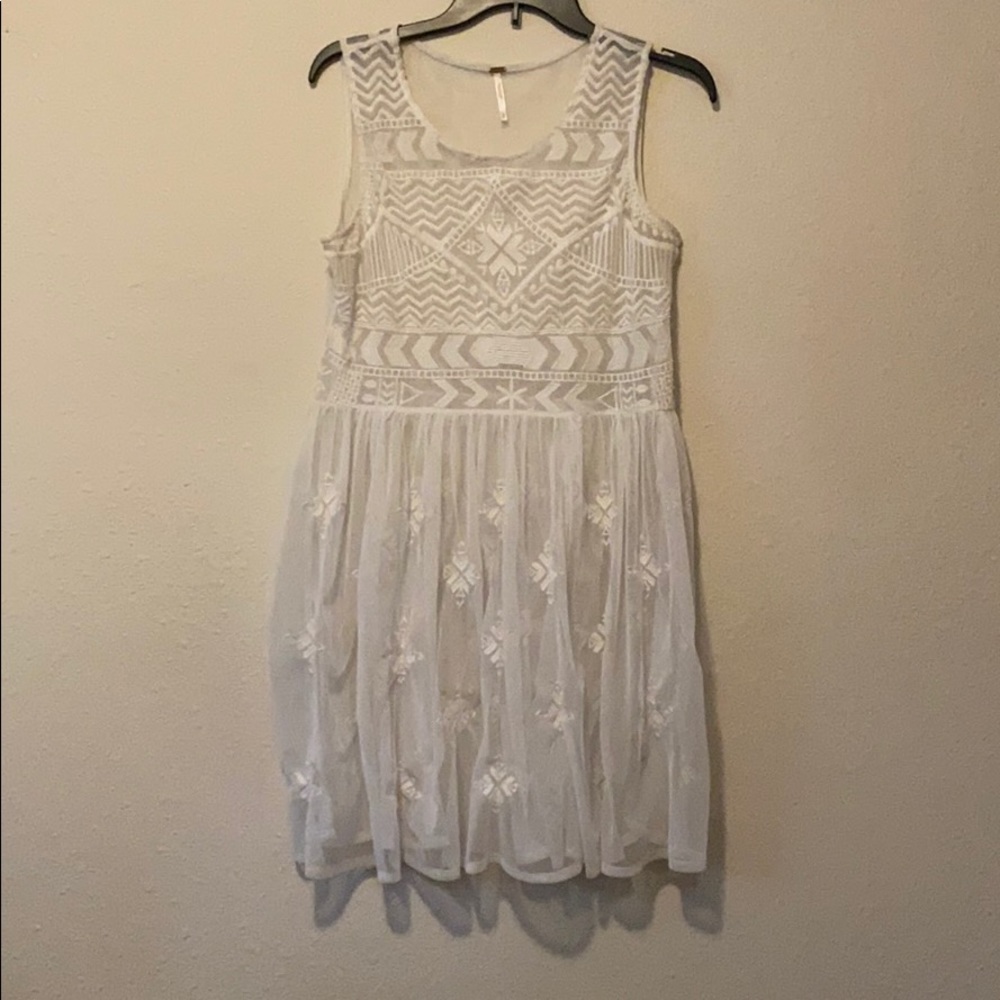 Sheer Free People White Dress
